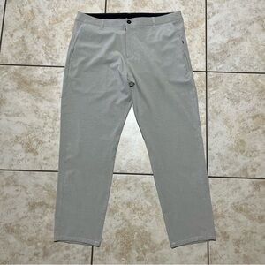 Vuori Aim Pants Men 36x28 Chino Performance Golf Stretch V431 Heather Light Grey